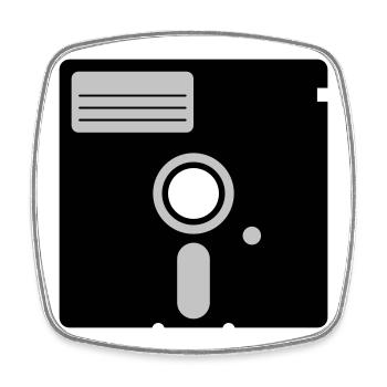 retro floppy disk - Viereckiger Kühlschrankmagnet - Weiß - Vorne
