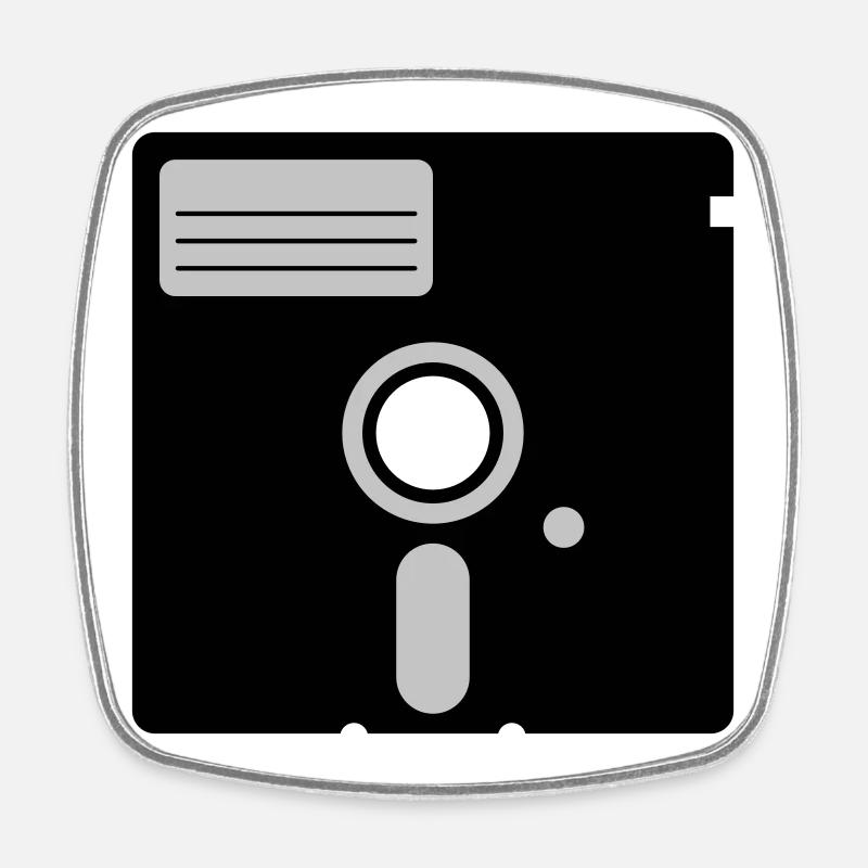retro floppy disk - Square fridge magnet - white