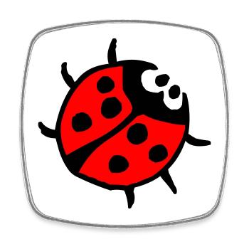 Vibrant Ladybug Spot Pattern - Square fridge magnet - white - Front