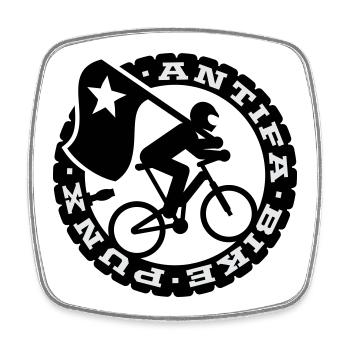 Antifa Bike Punks - Viereckiger Kühlschrankmagnet - Weiß - Vorne