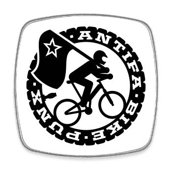 Antifa Bike Punks - Viereckiger Kühlschrankmagnet - Weiß - Vorne