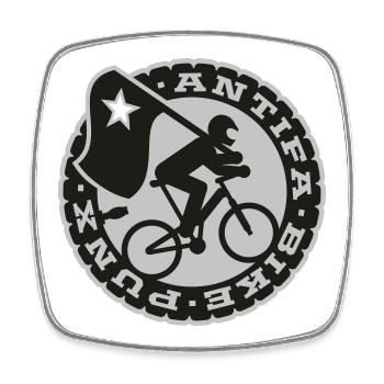 bike punks - Viereckiger Kühlschrankmagnet - Weiß - Vorne