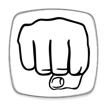 Faust | Fist | Hand - Magnet carré - blanc - Devant