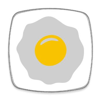 egg ei spiegelei - Viereckiger Kühlschrankmagnet - Weiß - Vorne