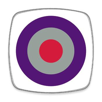 Zielscheibe, anneaux, cercles - Magnet carré - blanc - Devant