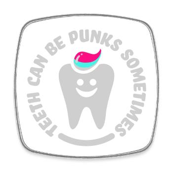 teeth punk zahn - Square fridge magnet - white - Front