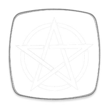Pentagramm 666 Evil Diablo Satan Devil Symbol - Viereckiger Kühlschrankmagnet - Weiß - Vorne
