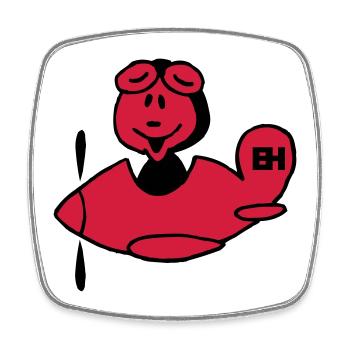 Red Airplane, Two-Color Design - Square fridge magnet - white - Front