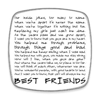 Best friends - Square fridge magnet - white - Front