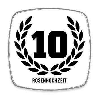 10 Rosenhochzeit - Viereckiger Kühlschrankmagnet - Weiß - Vorne