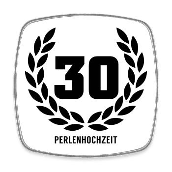 30 Perlenhochzeit - Viereckiger Kühlschrankmagnet - Weiß - Vorne