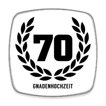 70 Gnadenhochzeit - Viereckiger Kühlschrankmagnet - Weiß - Vorne