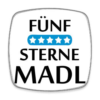 Fünf Sterne Madl Bayern Geschenk - Viereckiger Kühlschrankmagnet - Weiß - Vorne