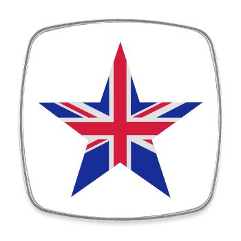 Étoile Royaume-Uni - Magnet carré - blanc - Devant