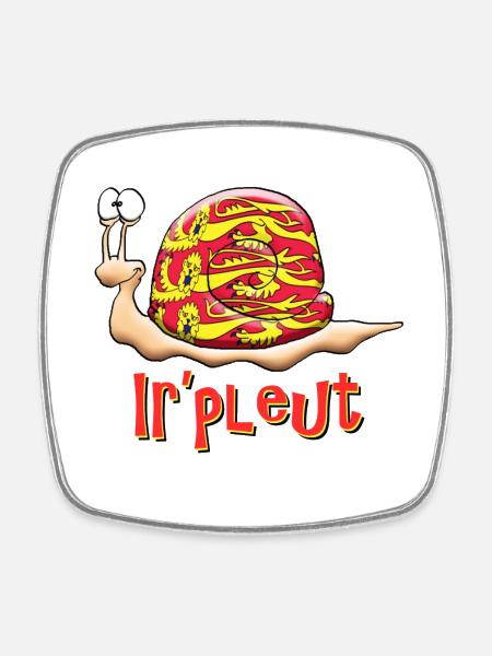escargot normand - Magnet carré - blanc