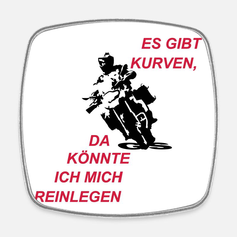 Es gibt Kurven - Viereckiger Kühlschrankmagnet - Weiß