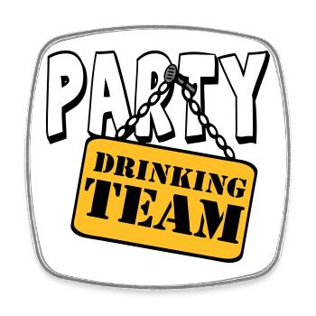 Party Drinking Team , Party Spruch Shirt (25) - Viereckiger Kühlschrankmagnet - Weiß - Vorne