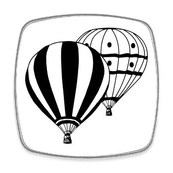 Heißluftballon Ballonfahrer Ballonfahrt 2 (25) - Viereckiger Kühlschrankmagnet - Weiß - Vorne