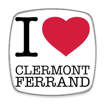 I LOVE CLERMONT-FERRAND France Frankreich - Square fridge magnet - white - Front