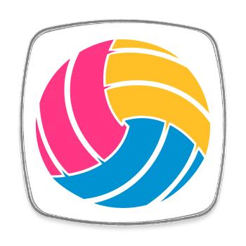 Le ballon de volley-ball - Magnet carré - blanc - Devant
