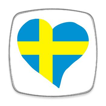 Swedish heart - Square fridge magnet - white - Front