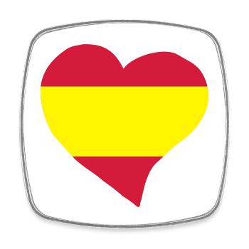 Spanischen Herz - Viereckiger Kühlschrankmagnet - Weiß - Vorne