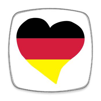 Deutsch Herz - Viereckiger Kühlschrankmagnet - Weiß - Vorne