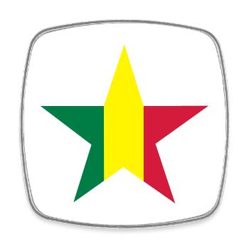 Étoile rasta - Magnet carré - blanc - Devant