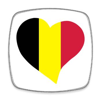 Belgian heart - Square fridge magnet - white - Front