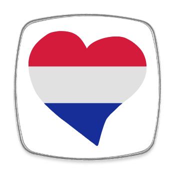 Dutch Herz - Viereckiger Kühlschrankmagnet - Weiß - Vorne