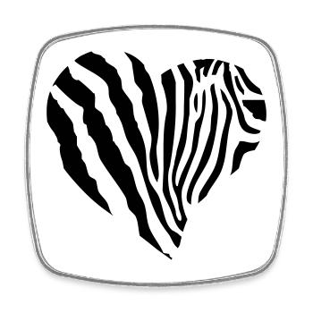 Zebra Heart - Square fridge magnet - white - Front