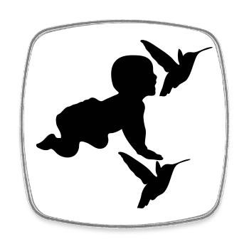 Baby Birds - Square fridge magnet - white - Front
