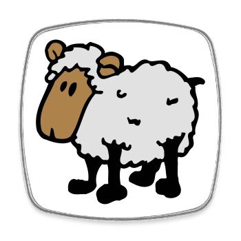 cooles comic schaf funny sheep - Viereckiger Kühlschrankmagnet - Weiß - Vorne