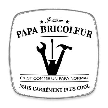 papa bricoleur - Magnet carré - blanc - Devant
