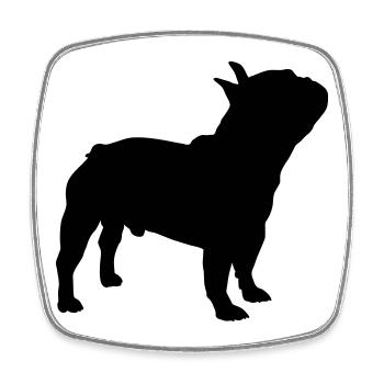 French Bulldog - Square fridge magnet - white - Front