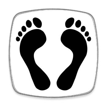 Pieds - Magnet carré - blanc - Devant