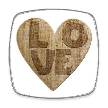 Love - Love - Viereckiger Kühlschrankmagnet - Weiß - Vorne