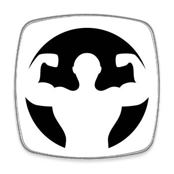 Bodybuilding Muskelprotz - Viereckiger Kühlschrankmagnet - Weiß - Vorne
