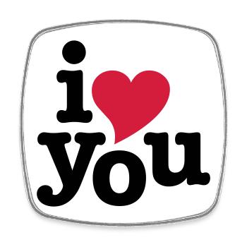 i love you - i heart you - Square fridge magnet - white - Front