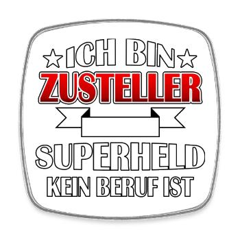 Zusteller - Superheld - Viereckiger Kühlschrankmagnet - Weiß - Vorne