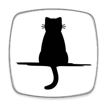 Cat animal pet silhouette gift - Square fridge magnet - white - Front