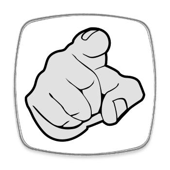 Zeigefinger, Pointer, I want you - Viereckiger Kühlschrankmagnet - Weiß - Vorne