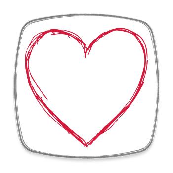 Coeur amour symbole cadeau anniversaire amitie - Magnet carré - blanc - Devant