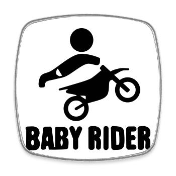 Baby Rider  - Viereckiger Kühlschrankmagnet - Weiß - Vorne
