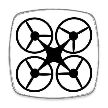 6061912 121684366 drone - Magnet carré - blanc - Devant