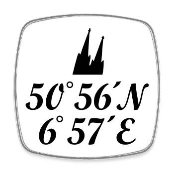 Köln Kölner Dom Koordinaten - Viereckiger Kühlschrankmagnet - Weiß - Vorne