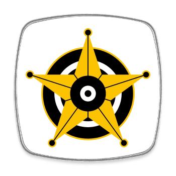 Sheriff Stern - Viereckiger Kühlschrankmagnet - Weiß - Vorne