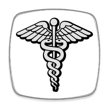 Medizin Siegel - Viereckiger Kühlschrankmagnet - Weiß - Vorne