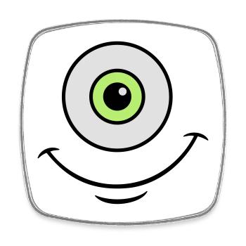 Mike - Viereckiger Kühlschrankmagnet - Weiß - Vorne