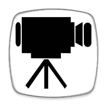 movie theater - Square fridge magnet - white - Front